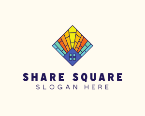 Colorful Stained Glass Home logo design