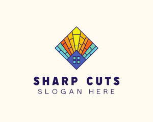 Colorful Stained Glass Home logo design