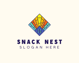 Colorful Stained Glass Home logo design