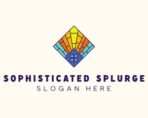 Colorful Stained Glass Home logo design