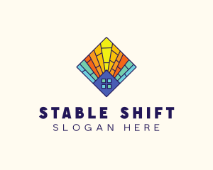 Colorful Stained Glass Home logo design