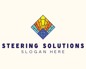 Colorful Stained Glass Home logo design