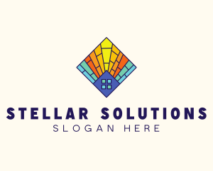 Colorful Stained Glass Home logo design