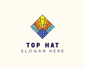 Colorful Stained Glass Home logo design