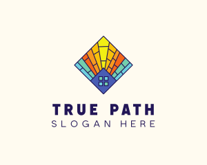 Colorful Stained Glass Home logo design