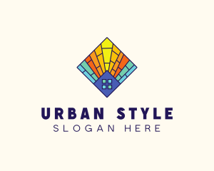 Colorful Stained Glass Home logo design