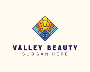 Colorful Stained Glass Home logo design