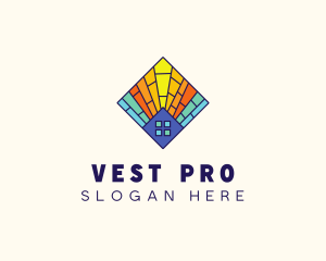 Colorful Stained Glass Home logo design