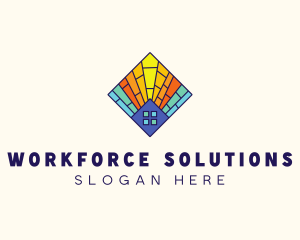 Colorful Stained Glass Home logo design