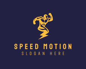 Lightning Bolt Man logo design