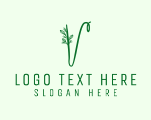 Natural Elegant Letter V logo