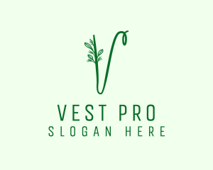 Natural Elegant Letter V logo design