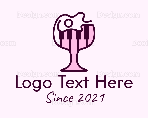 Wine Glass Piano Logo