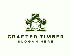 Logging Lumberjack Chainsaw logo design