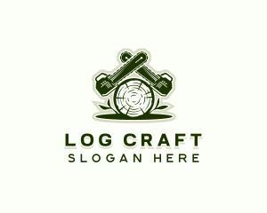 Logging Lumberjack Chainsaw logo design