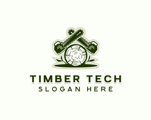 Logging Lumberjack Chainsaw logo