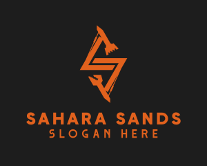 Orange Backhoe Letter S logo design