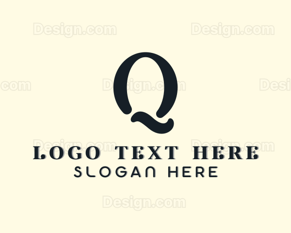 Swirly Cosmetic Boutique Letter Q Logo