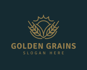 Wheat Grain Sun logo design