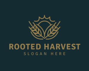 Wheat Grain Sun logo design