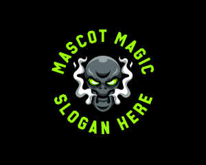 Alien Mascot Smoking logo