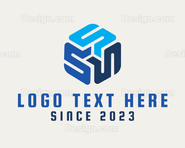 Tech Cube Letter S Logo