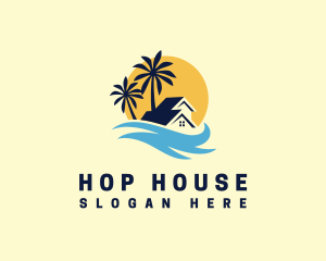 Beach Vacation House Villa logo design