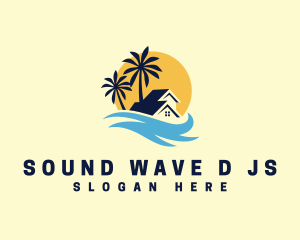 Beach Vacation House Villa logo design