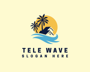 Beach Vacation House Villa logo design