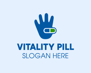 Medicine Pill Hand  logo design