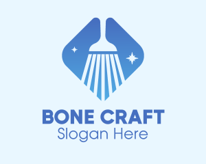 Blue Sparkle Broom logo design