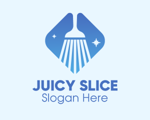 Blue Sparkle Broom logo design