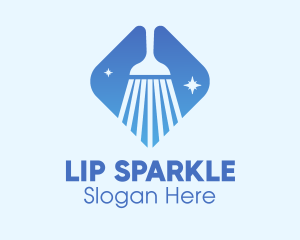 Blue Sparkle Broom logo design