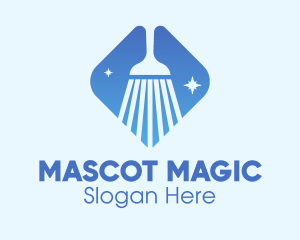 Blue Sparkle Broom logo design