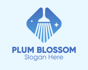 Blue Sparkle Broom logo design