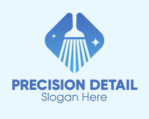 Blue Sparkle Broom logo design