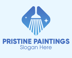 Blue Sparkle Broom logo design