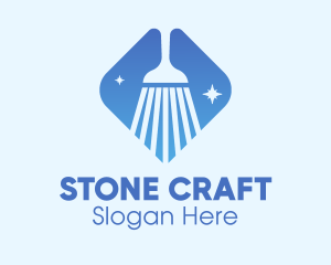 Blue Sparkle Broom logo design