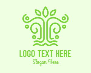 Green Minimalist Tree logo