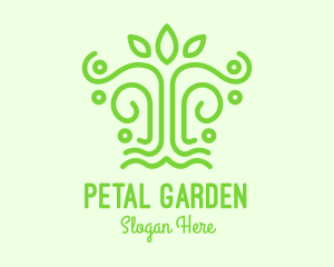 Green Minimalist Tree logo design