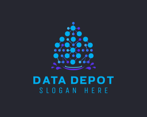 Circuit Data Droplet logo design