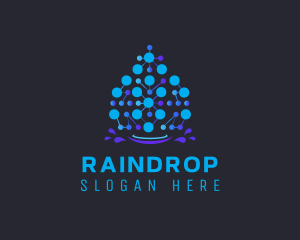 Circuit Data Droplet logo design