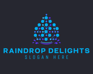 Circuit Data Droplet logo design