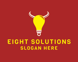 Bull Light Bulb logo design