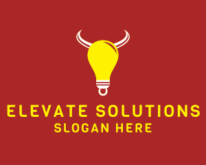 Bull Light Bulb logo design