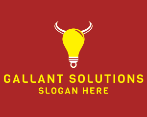 Bull Light Bulb logo design