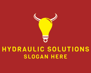 Bull Light Bulb logo design