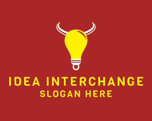 Bull Light Bulb logo design