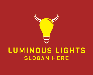 Bull Light Bulb logo design