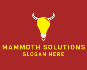 Bull Light Bulb logo design